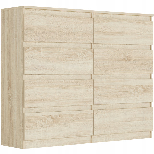 Komoda 120cm 8 szuflad szafka FRAMIRE R-120-S8 sonoma 785130