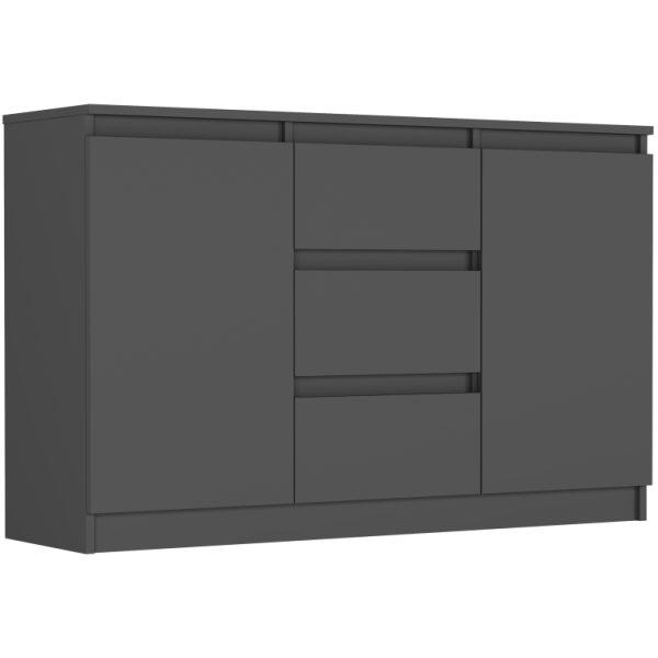Komoda 120cm szuflady drzwi szafka FRAMIRE R-120-S3 antracyt 946939