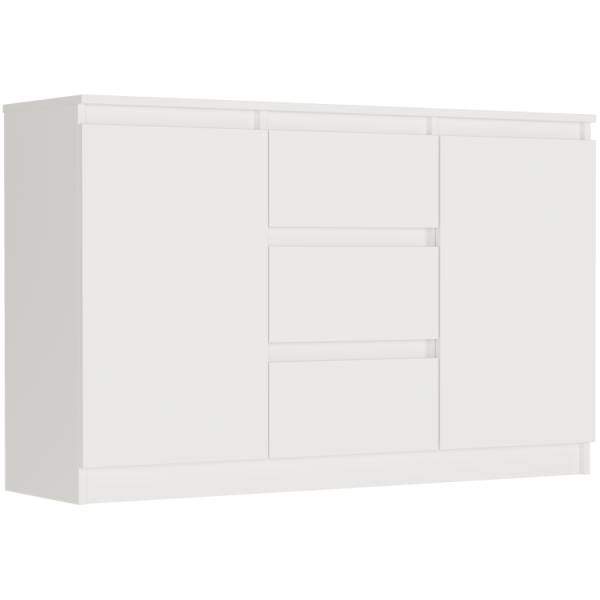 Komoda 120cm szuflady drzwi szafka FRAMIRE R-120-S3 bialy 946972