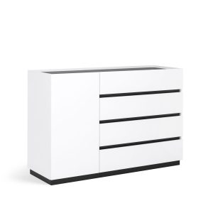 Komoda 135x90cm biały mat antracyt połysk 961476