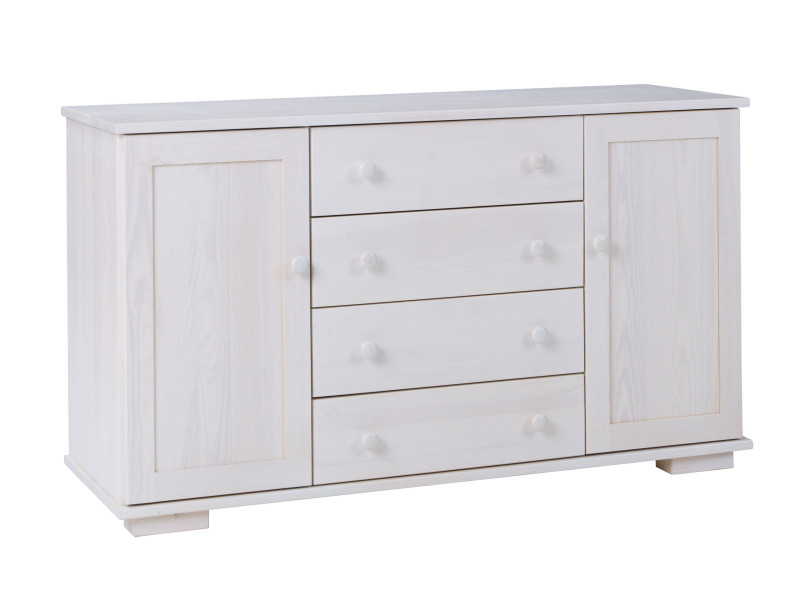 Komoda 137 cm drewniana 4 szuflady Modern II, kolor bielony 101631