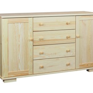 Komoda 137 cm drewniana 4 szuflady Modern II, kolor sosnowy 101622