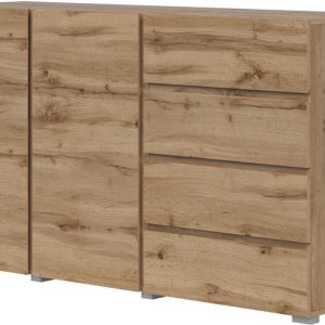 Komoda 138 cm z szufladami i półkami ASYMETRIC dąb wotan 1069350