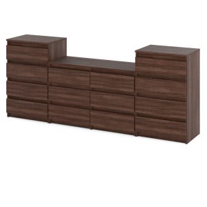 Komoda 14 szuflad stolik rtv szafka salon meble dąb wenge 376279