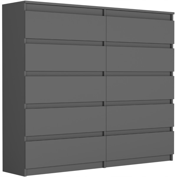 Komoda 140cm 10 szuflad szafka FRAMIRE R-140-S10 antracyt 799211