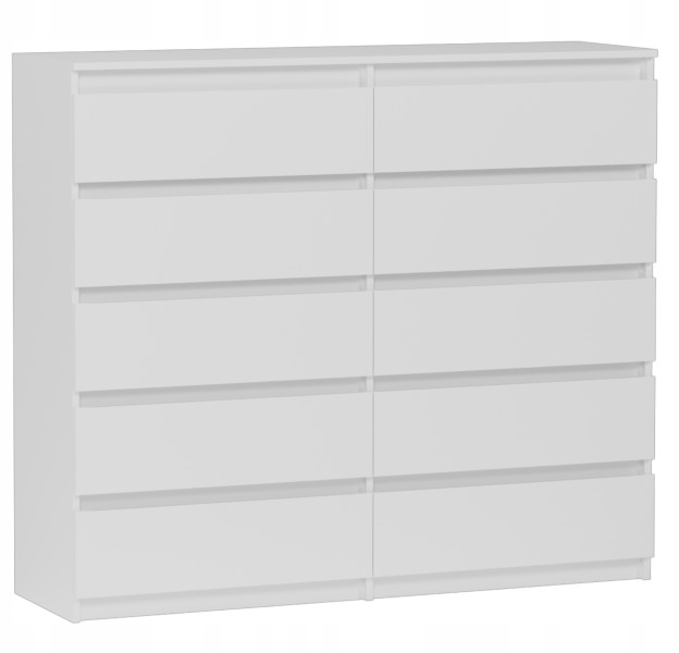 Komoda 140cm 10 szuflad szafka FRAMIRE R-140-S10 biała 799207