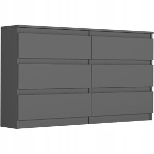 Komoda 140cm 6 szuflad szafka FRAMIRE R-140 antracyt 785122 Komoda 140cm 6 szuflad szafka FRAMIRE R-140 antracyt 785122