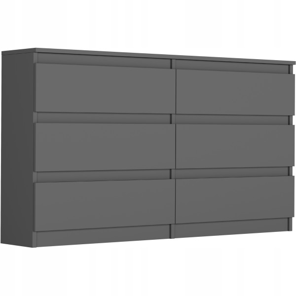 Komoda 140cm 6 szuflad szafka FRAMIRE R-140 antracyt 785122