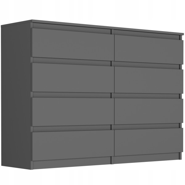 Komoda 140cm 8 szuflad szafka FRAMIRE R-140-S8 antracyt 799213