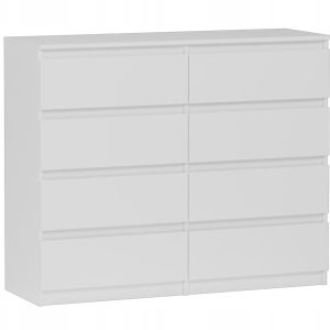 Komoda 140cm 8 szuflad szafka FRAMIRE R-140-S8 biała 799206