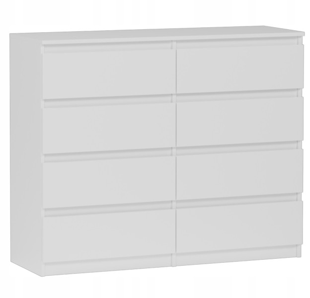 Komoda 140cm 8 szuflad szafka FRAMIRE R-140-S8 biała 799206