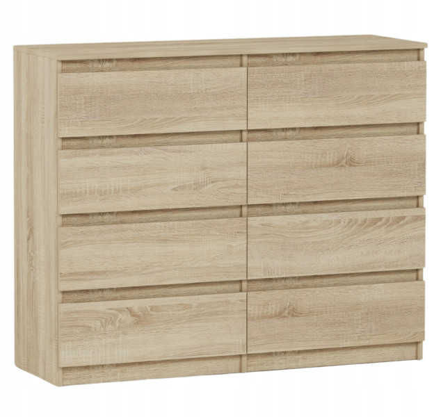 Komoda 140cm 8 szuflad szafka FRAMIRE R-140-S8 sonoma 799216