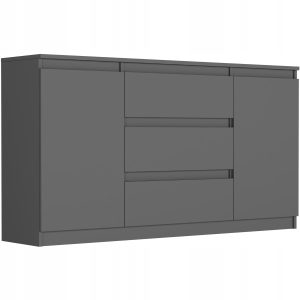 Komoda 140cm szuflady drzwi szafka FRAMIRE R-140-S3 antracyt 785157