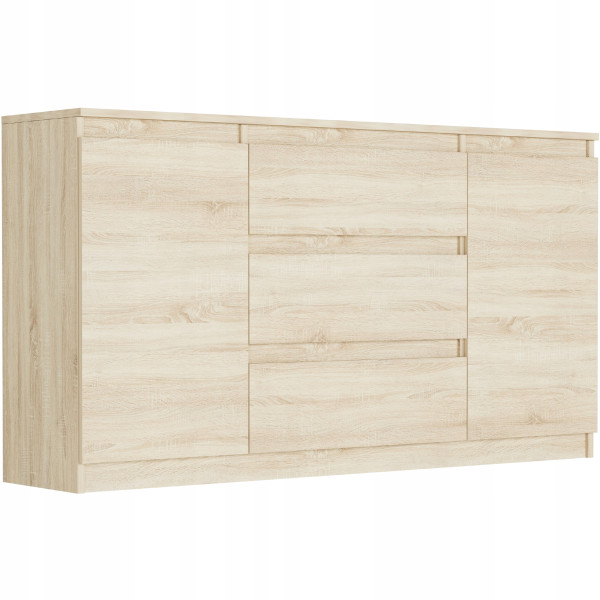 Komoda 140cm szuflady drzwi szafka FRAMIRE R-140-S3 sonoma 785158