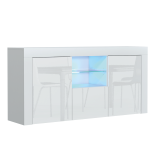 Komoda 145cm RTV ONE FURNITURE – Biały Laminat & Połysk 202451