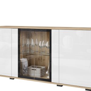 Komoda 150 cm do salonu CAVIO z witryną 873722 Komoda 150 cm do salonu CAVIO z witryną 873722