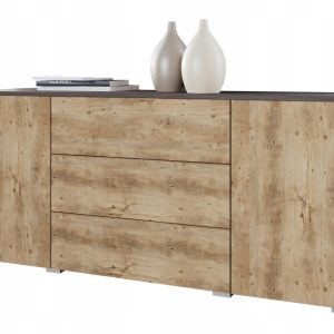 Komoda 150 cm do salonu/sypialni z szufladami i szafkami matera/kasztan mat 804654 Komoda 150 cm do salonu/sypialni z szufladami i szafkami matera/kasztan mat 804654