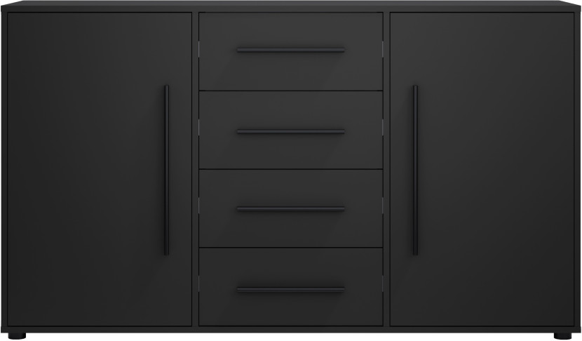 Komoda 150 cm do sypialni z szufladami MAXIDO czarny 787564