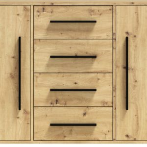 Komoda 150 cm do sypialni z szufladami MAXIDO dąb artisan 787555 Komoda 150 cm do sypialni z szufladami MAXIDO dąb artisan 787555