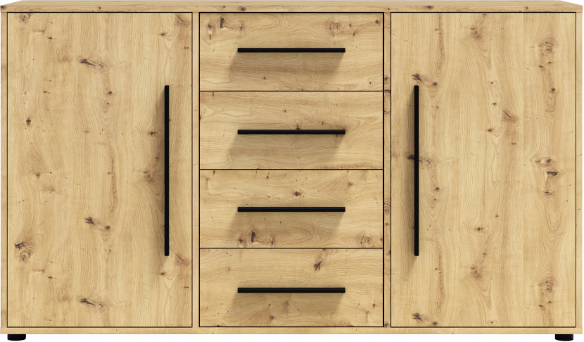Komoda 150 cm do sypialni z szufladami MAXIDO dąb artisan 787555