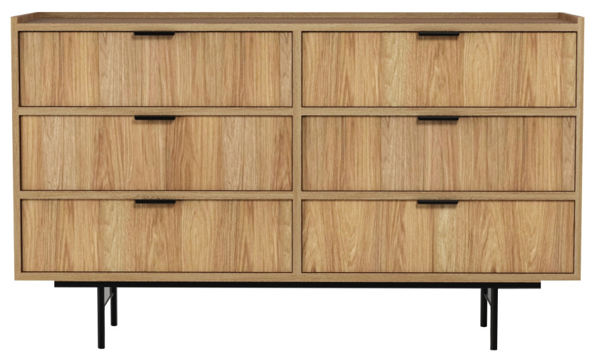 Komoda 150 cm ELVIO z szufladami hikora naturalna 773726