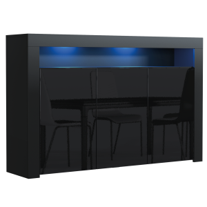 Komoda 155cm RTV ONE FURNITURE – Czarny Laminat & Połysk 202460 Komoda 155cm RTV ONE FURNITURE – Czarny Laminat & Połysk 202460