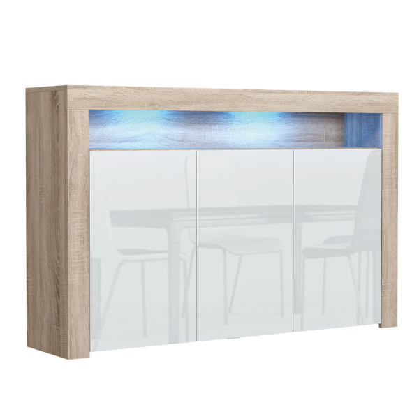 Komoda 155cm RTV ONE FURNITURE - Laminat Dębowy & Biały 202447