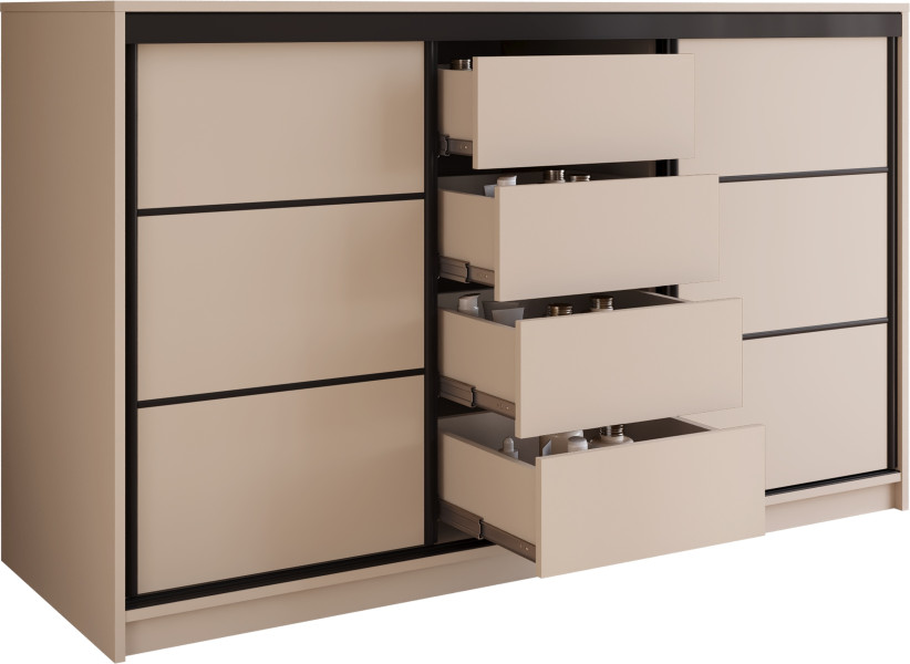Komoda 160 cm do sypialni z szufladami LOFT beż piaskowy 701815