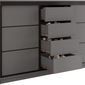 Komoda 160 cm do sypialni z szufladami LOFT grafit 701807 Komoda 160 cm do sypialni z szufladami LOFT grafit 701807