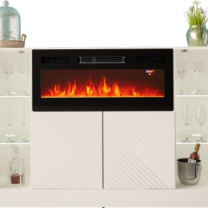 Komoda 160cm z kominkiem – Diuna 1 Biały mat – Biały połysk 139800 Komoda 160cm z kominkiem – Diuna 1 Biały mat – Biały połysk 139800