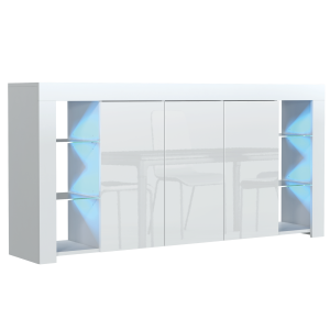 Komoda 164cm RTV ONE FURNITURE – Biały Laminat & Połysk 202458 Komoda 164cm RTV ONE FURNITURE – Biały Laminat & Połysk 202458