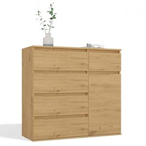 KOMODA 1D5S Szafka 1 Drzwi 5 Szuflad Do Salonu Sypialni Pokoju DĄB ARTISAN 1039174 KOMODA 1D5S Szafka 1 Drzwi 5 Szuflad Do Salonu Sypialni Pokoju DĄB ARTISAN 1039174