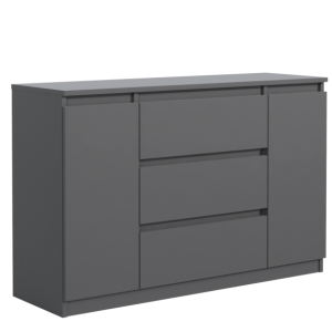 Komoda 2 drzwi 3 szuflady 120cm antracyt 713741 Komoda 2 drzwi 3 szuflady 120cm antracyt 713741