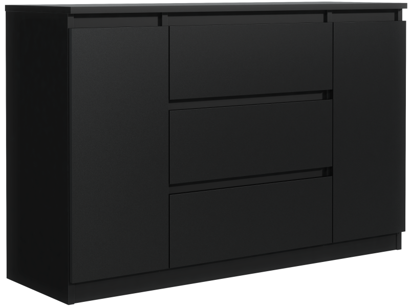 Komoda 2 drzwi 3 szuflady 120cm czarna 713697
