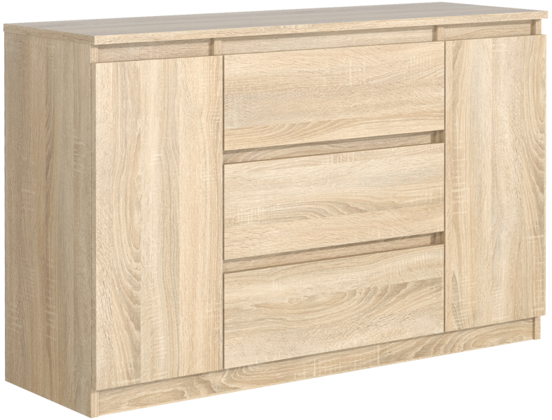 Komoda 2 drzwi 3 szuflady 120cm dąb sonoma 713703