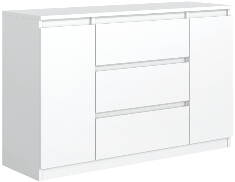 Komoda 2 drzwi 3 szuflady 140cm biała 713718