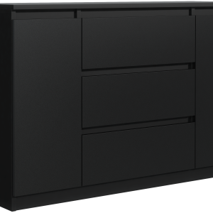 Komoda 2 drzwi 3 szuflady 140cm czarna 713761 Komoda 2 drzwi 3 szuflady 140cm czarna 713761