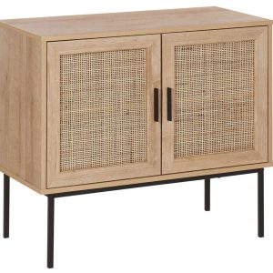 Komoda 2 drzwiowa rattan plecionka jasna 193031 Komoda 2 drzwiowa rattan plecionka jasna 193031