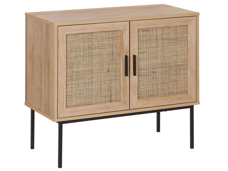 Komoda 2 drzwiowa rattan plecionka jasna 193031