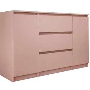 Komoda 2-drzwiowa z 3 szufladami, 120 x 78 x 39 cm, kolor: różowy 352347 Komoda 2-drzwiowa z 3 szufladami, 120 x 78 x 39 cm, kolor: różowy 352347