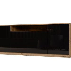 Komoda 200 Dąb Lefkas/Wysoki Połysk Czarny 957843 Komoda 200 Dąb Lefkas/Wysoki Połysk Czarny 957843