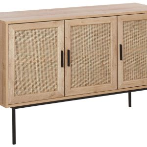 Komoda 3 drzwiowa rattan plecionka jasna 193030 Komoda 3 drzwiowa rattan plecionka jasna 193030