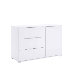 Komoda 3 szuflady 1 drzwiczki 80x120cm biały mat 759574 Komoda 3 szuflady 1 drzwiczki 80x120cm biały mat 759574