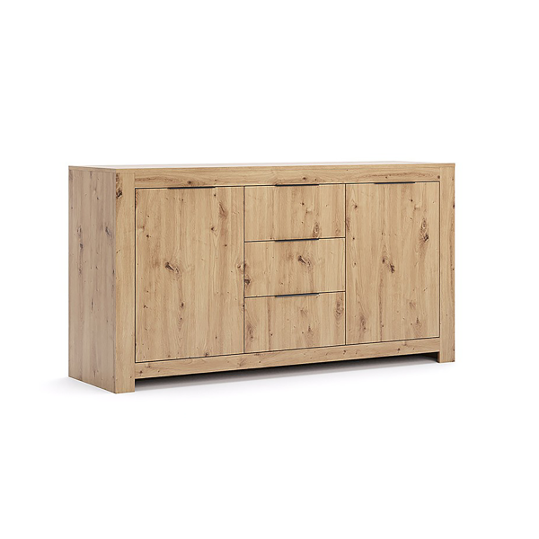 Komoda 3 szuflady 2 drzwiczki 87x160 cm Dąb Artisan 771601