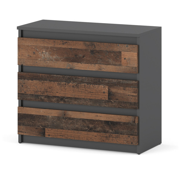Komoda 3 szuflady 80cm szafka rtv vintage do sypialni duża 376123