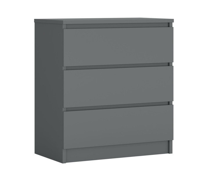 Komoda : 3 Szuflady, Antracyt, 78 x 70 x 39 cm 219448