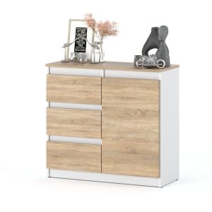 Komoda 3 szuflady do salonu sypialni nowoczesna biała sonoma 376335 Komoda 3 szuflady do salonu sypialni nowoczesna biała sonoma 376335