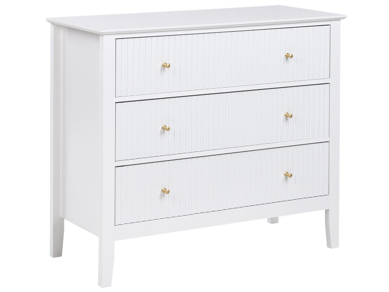 Komoda 3 szuflady MDF biała 384974