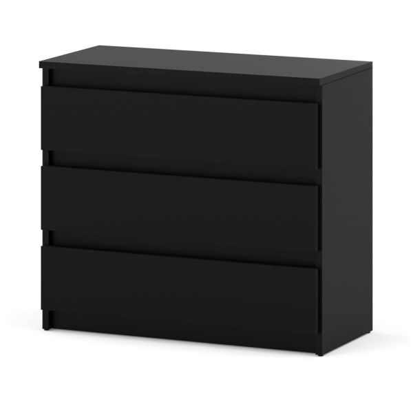 Komoda 3 szuflady szafka 80cm salon sypialnia loft czarna 595343