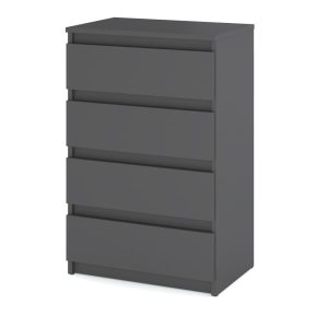 Komoda 4 szuflady 60cm hugo szafka do sypialni salonu szara 376317